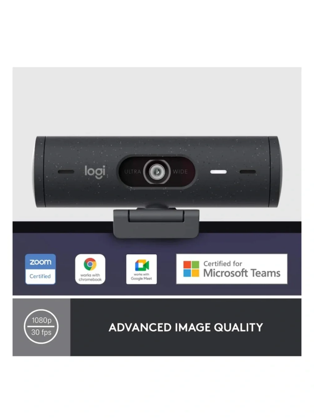 Logitech Brio 500 1920x1080p Webcam with Privacy Cover - Graphite